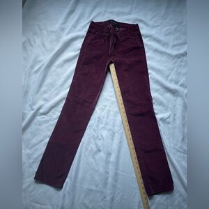 Calvin Klein Jeans Women's Burgundy Corduroy Straight Leg Pants, Sz 2